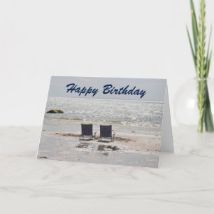 Happy birthday beach photo card