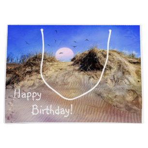 Happy Birthday Beach Sunrise Large Gift Bag