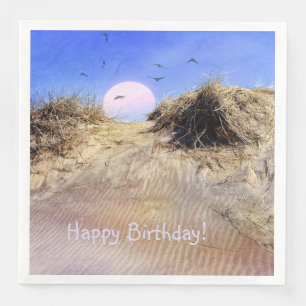 Happy Birthday Beach Sunrise Napkin