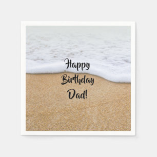 Happy Birthday Beach Themed Summer Party Napkin