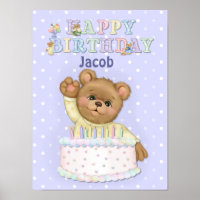 Happy Birthday Bear Boy - Customise