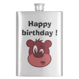 "HAPPY BIRTHDAY" BEAR HIP FLASK