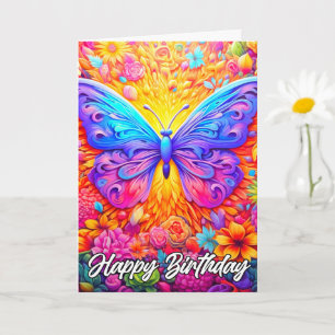 Happy Birthday Beautiful Artistic Butterfly Card