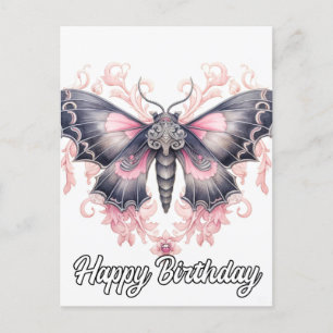Happy Birthday   Beautiful Butterfly Illustration Postcard