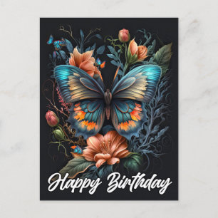 Happy Birthday   Beautiful Butterfly Postcard