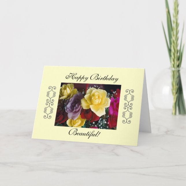 Happy Birthday Beautiful! Card (Front)