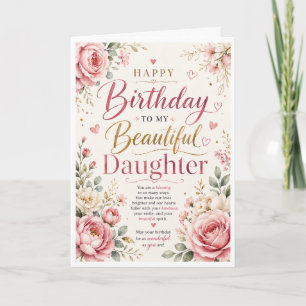Happy Birthday Beautiful Daughter Card