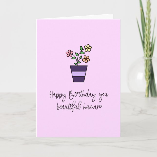 Happy Birthday Beautiful Human Card (Front)