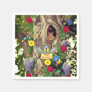 Happy Birthday Beautiful Nature Paper Napkins