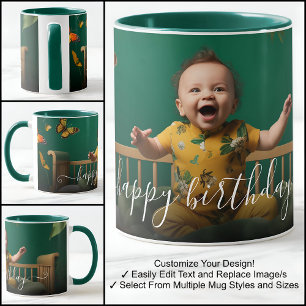 Happy Birthday Beautiful Photo Template Text Mug