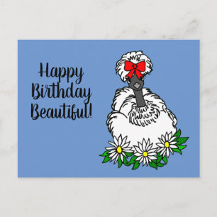 Happy Birthday Beautiful Showgirl Silkie Chicken P Postcard