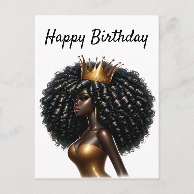 Happy Birthday Beautiful Sista Black Girl Magic Cu Holiday Postcard (Front)