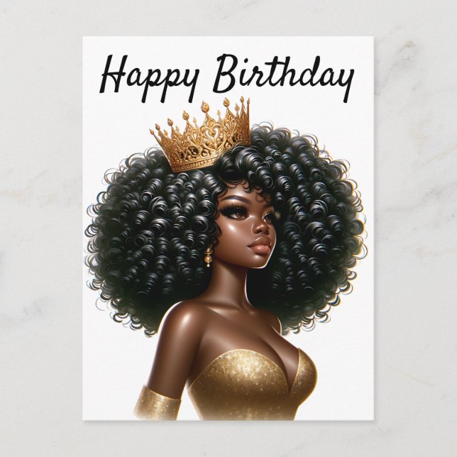 Happy Birthday Beautiful Sista Black Girl Magic Cu Postcard (Front)