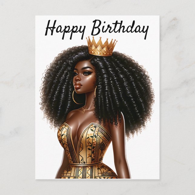 Happy Birthday Beautiful Sista Black Girl Magic Cu Postcard (Front)