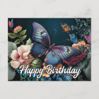 Happy Birthday Beautiful Vintage Butterfly Design