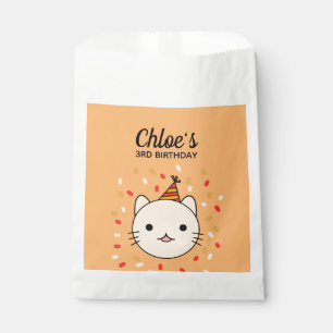Happy Birthday Beige Cat Favour Bags