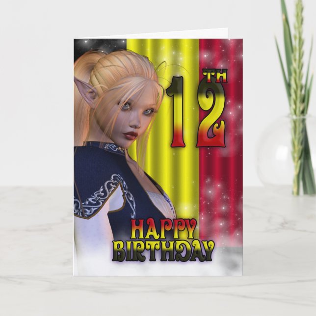 Happy Birthday Belgian Flag Card (Front)