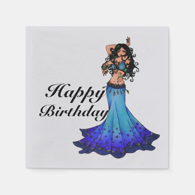 Happy Birthday Belly Dancer Napkin (Front)