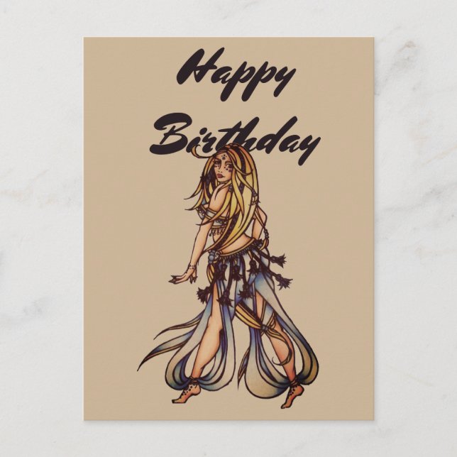 Happy Birthday Belly Dancer  Postcard (Front)
