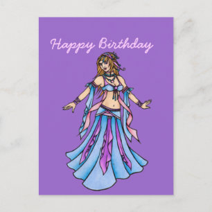 Happy Birthday Belly Dancer Postcard