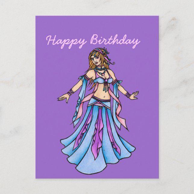 Happy Birthday Belly Dancer Postcard (Front)