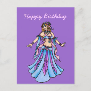 Happy Birthday Belly Dancer  Postcard