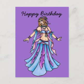 Happy Birthday Belly Dancer Postcard