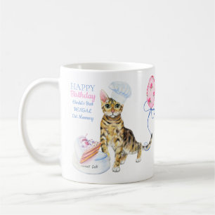 Happy Birthday Bengal Cat Mummy - Add Name Coffee Mug