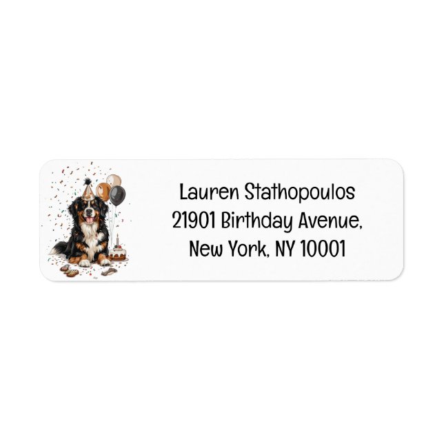 Happy Birthday Bernese Mountain Dog (Front)