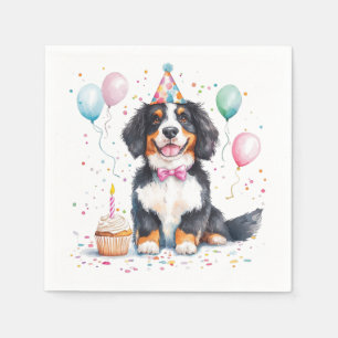 Happy Birthday Bernese Mountain Dog Napkin