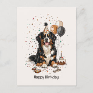 Happy Birthday Bernese Mountain Dog Postcard