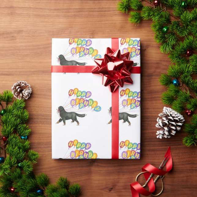 Happy Birthday Bernese Mountain Dog Wrapping Paper (Holiday Gift)