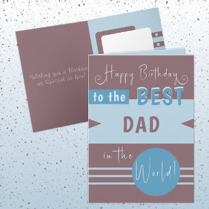 Happy birthday best dad in the world brown blue card