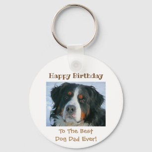 Happy Birthday Best Dog Dad Ever Photo Key Ring