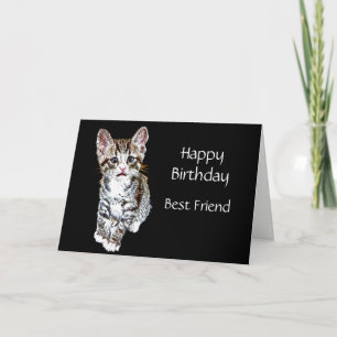 Happy Birthday Best Friend Special Kitty Wishes Card