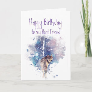 Happy Birthday, Best Friend Wolf, Wolves Card
