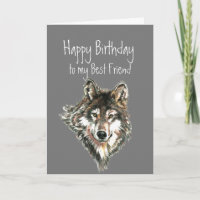 Happy Birthday, Best Friend Wolf, Wolves Card