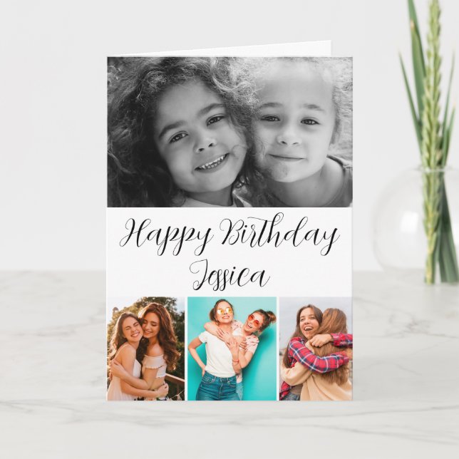 Happy birthday best friends elegant calligraphy card (Front)