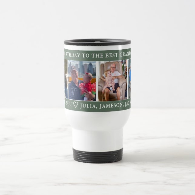 Happy Birthday Best Grandpa Ever Travel Mug (Center)