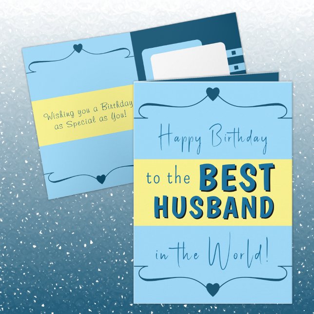 Happy birthday best husband blue yellow card (Creator Uploaded)