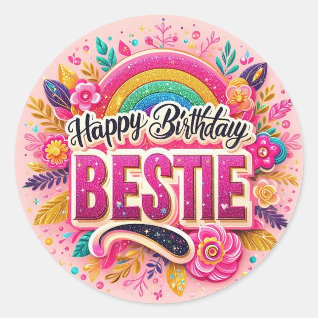Happy birthday bestie sticker (Front)