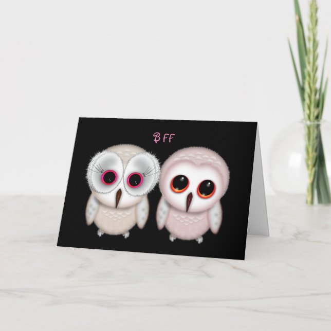 Happy Birthday BFF Owl Card (Front)