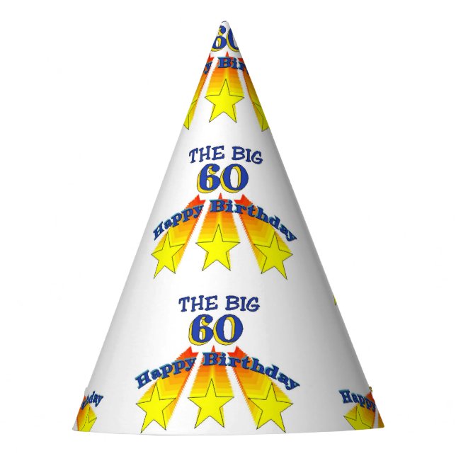 Happy Birthday Big 60 Party Hat (Front)