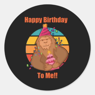 Happy Birthday Bigfoot Cupcake Classic Round Sticker