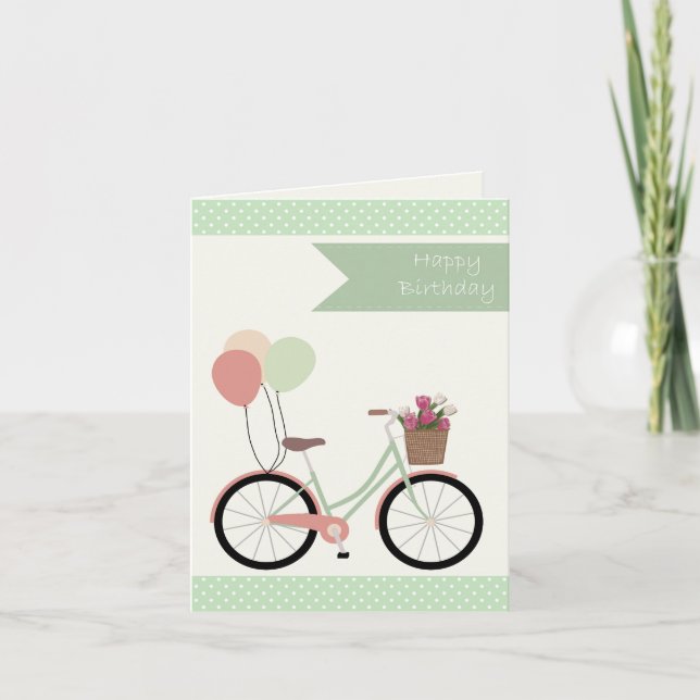 Happy birthday bike card (Front)