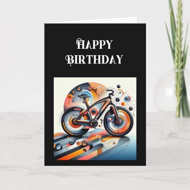 Happy Birthday Bike Inspirational  Card (Front)