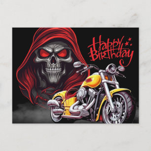 Happy birthday! biker postcard