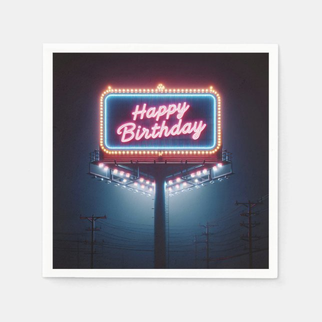 Happy Birthday Billboard Napkin (Front)