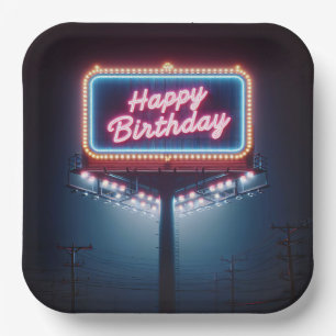 Happy Birthday Billboard Paper Plate