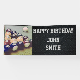 Happy Birthday Billiards Men's Banner